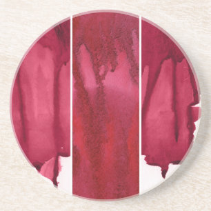 Posavasos Sistema del extracto rojo de la acuarela pintado a