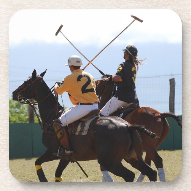 Posavasos Sistema del partido del caballo del polo de seis (Frente)
