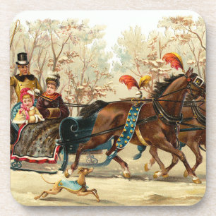 Posavasos Sistema del paseo del trineo del navidad del