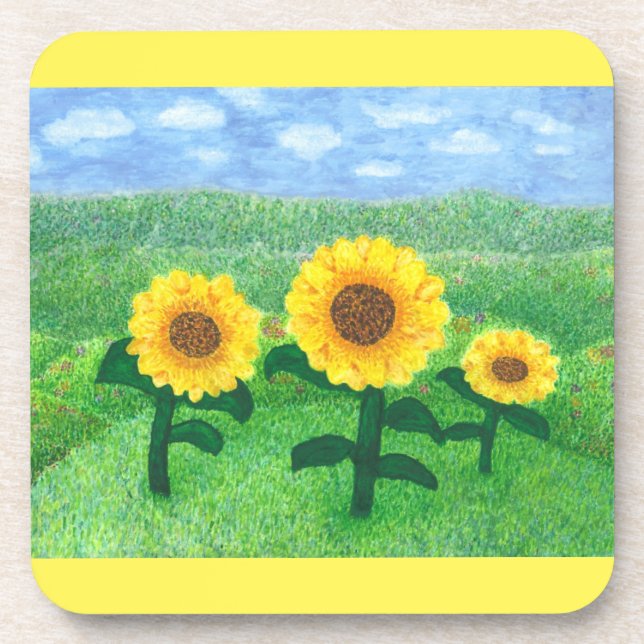 Posavasos Sistema del práctico de costa de los girasoles del (Frente)