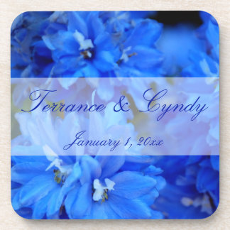 Posavasos Sistema personal de las flores azules elegantes de