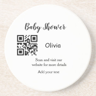 Posavasos Sitio web simple de ducha de bebé código de barras