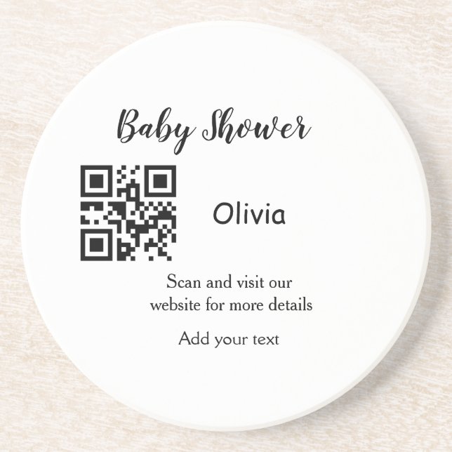 Posavasos Sitio web simple de ducha de bebé código de barras (Frente)