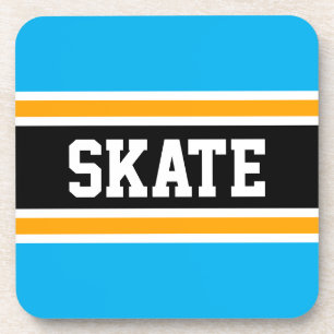 Posavasos SKATE Bright Sky Blue Yellow Black Hockey Stristri
