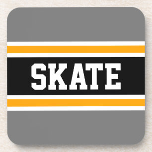 Posavasos SKATE Sporty Yellow Black Gray Hockey Strips