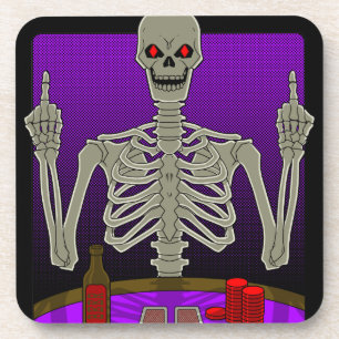 Posavasos Skeleton Poker Flip