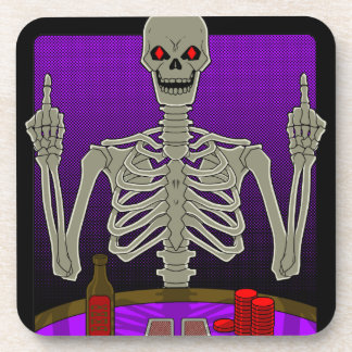 Posavasos Skeleton Poker Flip