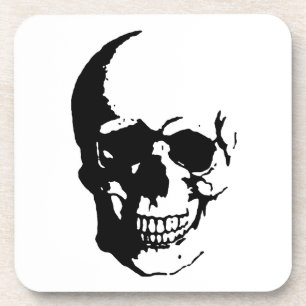 Posavasos Skull - Arte Metalizado negro y blanco