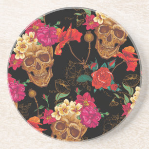 Posavasos Skulls florales