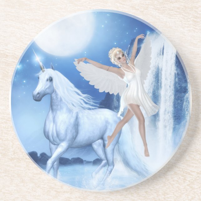 Posavasos Sky Faerie Aspárrs y Unicorn (Frente)