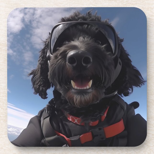 Posavasos Skydiving Goldendoodle Coasters (Frente)