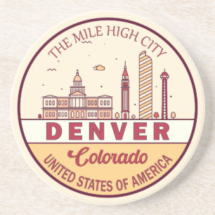 Posavasos Skyline Emblem de Denver Colorado