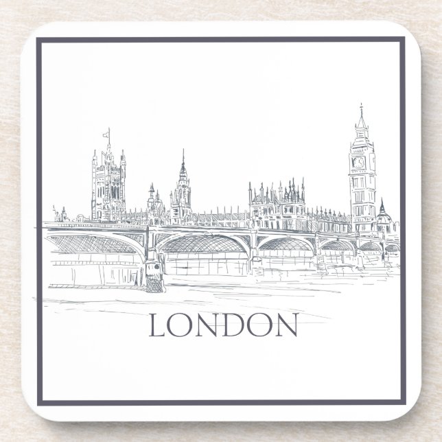 Posavasos Skyline Skyline Sketch de Londres (Frente)