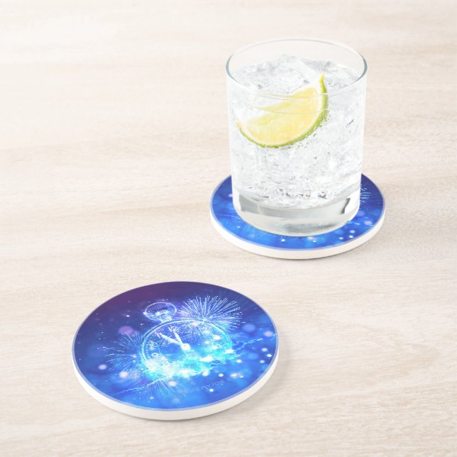 Posavasos SlipperyJoe's electric thrill New Year’s Eve clock (Lado)