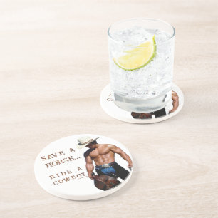 Posavasos SlipperyJoe's Save a horse Ride A Cowboy gorra mus