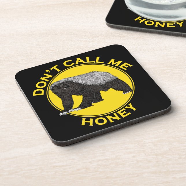 Posavasos Slogan de Honey Badger Funny Badass (Lado Izquierdo)