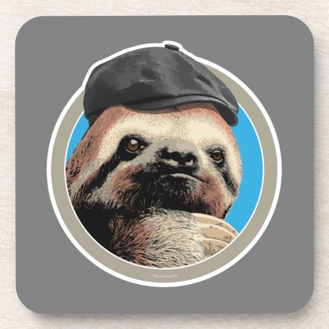 Posavasos Sloth (en Baker Boy gorra) (Frente)