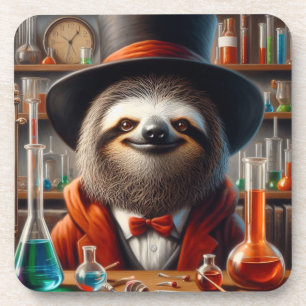 Posavasos Sloth Mad Scientist