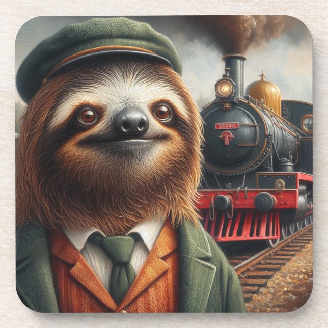 Posavasos Sloth Train Engineer (Frente)
