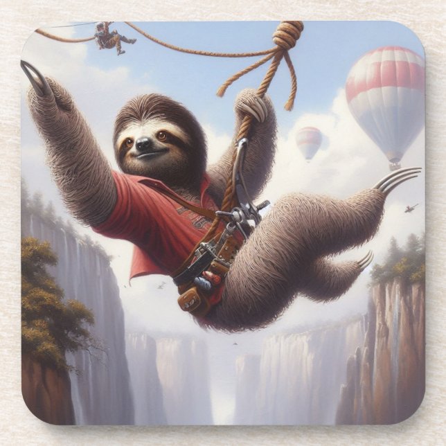 Posavasos Sloth Ziplining (Frente)