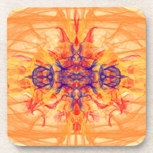 Posavasos SMOKE naranja - Arte Fractal - Bebida