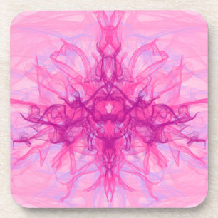 Posavasos SMOKE PINK - Arte fractal moderno y abstracto -