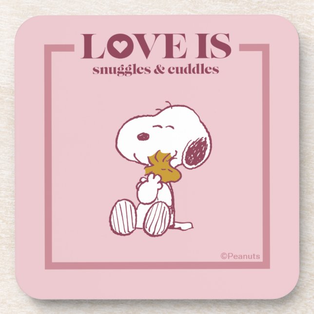 Posavasos Snoopy & Woodstock - El amor es nuggs y pedos (Frente)