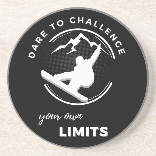 Posavasos Snowboard y "Atrévete a desafiar tus propios límit (Frente)