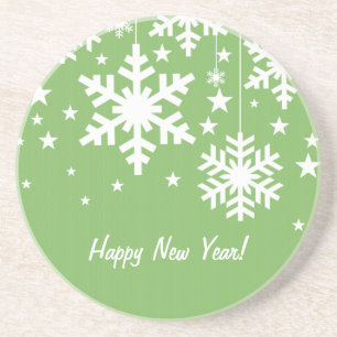Posavasos Snowflakes and Stars Coaster, Green