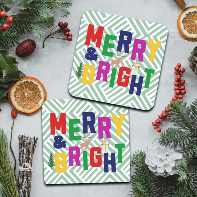 Posavasos Snowman, reno de pino blanco y brillante (Subido por el creador)