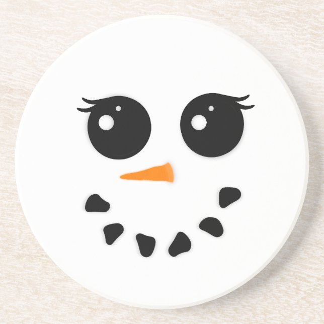 Posavasos Snowoman enfrenta a Navidades Sandstone Coaster (Frente)