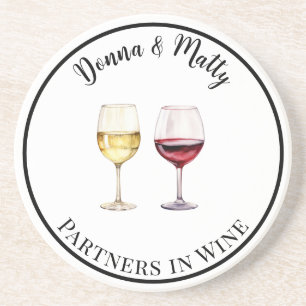 Posavasos Socios del vino tinto y blanco en la bebida de vin
