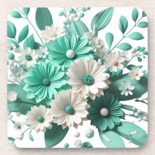 Posavasos Soft mint Floral Coaster Elegance in Every Sip