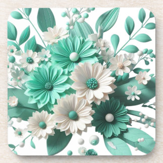Posavasos Soft mint Floral Coaster Elegance in Every Sip