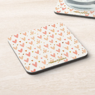 Posavasos Soft Pink Hearts Seamless Pattern