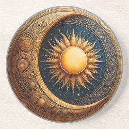 Posavasos Sol celeste en luna creciente