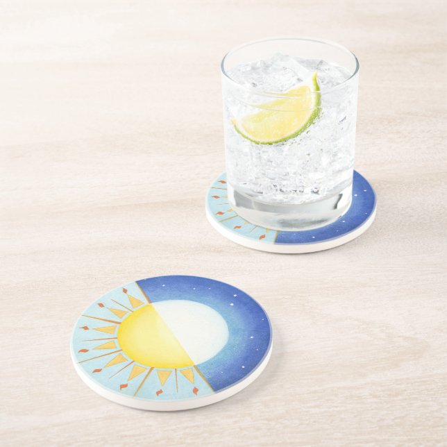 Posavasos Sol equinoccio celta y luna (Lado)