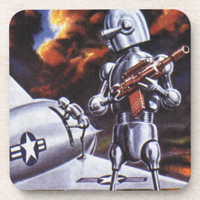 Posavasos Soldados de robots militares de ciencia ficción vi (Frente)