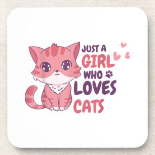 Posavasos Solo un Chica que ama a los gatos regalos de camis