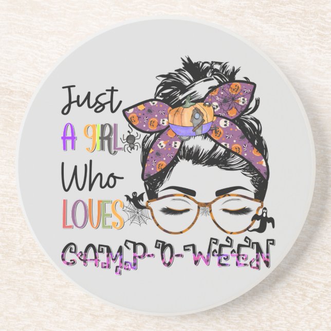Posavasos Sólo un Chica que ama el campamento-o-ween | Hallo (Frente)
