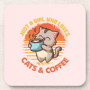 Posavasos Sólo un Chica que ama los gatos y el café