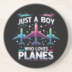 Posavasos Solo un chico que ama los aviones