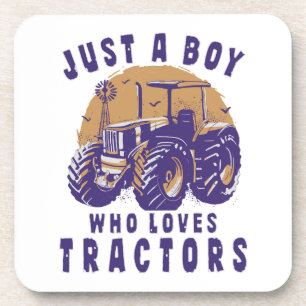 Posavasos Solo un chico que ama tractores camiones agrícolas