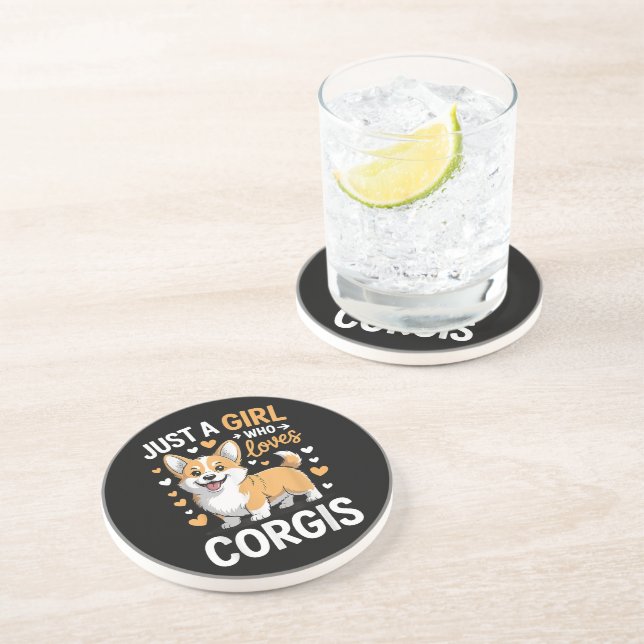 Posavasos Solo una chica que ama Corgis (Lado)
