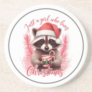 Posavasos Sólo una chica que ama el mapache de Navidad-71692