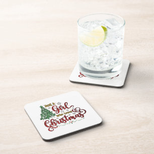 Posavasos Solo una chica que ama la Navidad