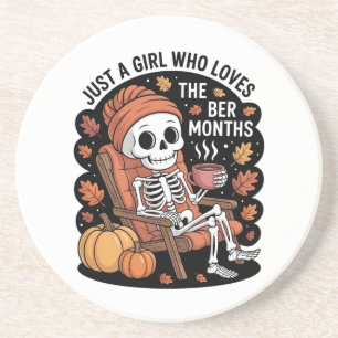 Posavasos Solo una chica que ama la Navidad de los meses Ber