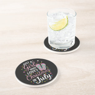Posavasos Sólo una chica que ama la Navidad en verano de jul