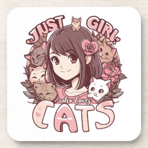 Posavasos solo una chica que ama los gatos
