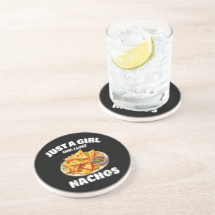 Posavasos Sólo una chica que ama los nachos divertido amante